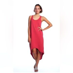 Wilt Cotton Slub Dress Red Asymmetrical Tank Midi Dress